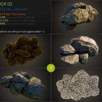 石头3D模型 Stone（含材质贴图 | C4D/fbx/obj）