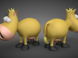 卡通小黄牛C4D模型 Cartoon small cattle 3D model