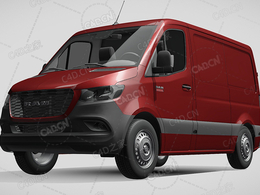 道奇RAM封闭车厢面包车货车sprinter-panel-van-2019款C4D汽车模型下载