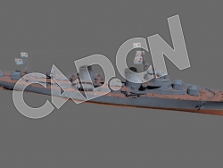 C4D海军舰艇军舰舰船-塔什干号驱逐领舰模型 Tashkent 1942 3d Model