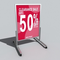 广告牌、不锈钢宣传栏、宣传画橱窗C4D模型