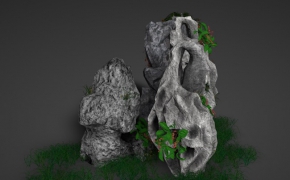 公园景观石 吸水石C4D模型 Landscape stone