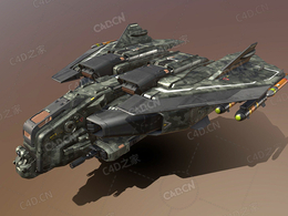 C4D霹雳科幻飞行器飞船战舰太空船模型A 30 Thunderbolt
