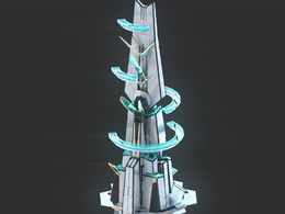 未来科幻创意摩天大楼建筑c4d模型 Sci-Fi Futuristic Future Fantasy City Building-2