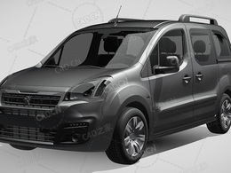 标致合作伙伴旅行车越野车2017款C4D汽车模型下载