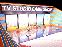 C4D电视录制舞台模型 Video Production Pack - TV Game Studio