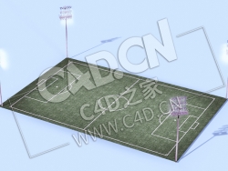 C4D足球场模型 Soccer-Field