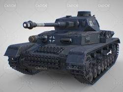 二战坦克德国装甲坦克C4D模型 Panzerkampfwagen IV