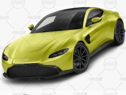 阿斯顿马丁跑车C4D模型 Aston Martin Vantage 2019 3D model