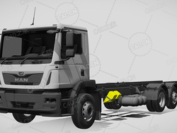 德国曼卡车板车牵引车2019款C4D汽车模型下载