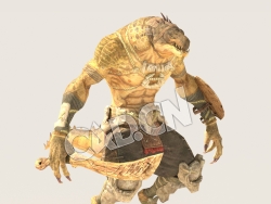 C4D魔兽动物蜥蜴战士模型（包含骨骼绑定未包含动画) LizardM_C01_GRN_SK_KHS 3D Model