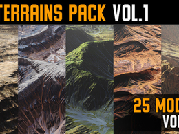 25组自然峡谷地形3D模型 Artstation – Terrains Pack Vol.1 (FBX/OBJ格式)