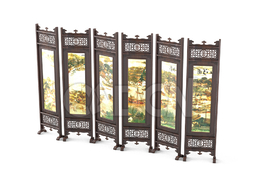 明清风格六折屏风中式古典家具