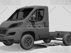 菲亚特ducato杜卡托牵引车卡车平板车货车2022款C4D汽车模型下载