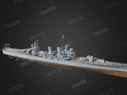 阿根廷海军阿姆斯特朗穹甲巡洋舰C4D模型下载Nueve De Julio 3d model