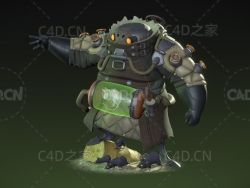科幻能量鼠机器鼠C4D模型Rat Posed