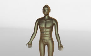 中医针炙铜人C4D模型