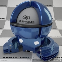 vray for c4d材质：Metallic Blue Paint 001