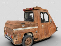 生锈破旧三轮车3D扫描模型 Tricycle