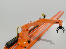 KUKA库卡工业六轴机器人机械手臂工业自动化生产线机械臂3D模型Robot Kuka Agilus V2-10 R2100 On A Kl100 6m