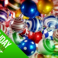 C4D圣诞树、七彩球模型+预设 Holiday Bulb Ornament #C4D Shader Pack