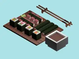C4D寿司像素模型工程 Speed Art Voxel Sushi Cinema 4d