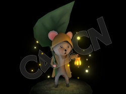 卡通扛着树叶的小老鼠提灯笼卡通场景动漫模型 Brave Mouse