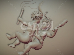 C4D双子座浮雕模型下载