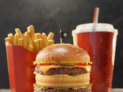 C4D肯德基麦当劳快餐可乐汉堡薯条模型
