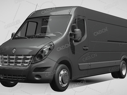 雷诺大师封闭车厢货车运输车商务车面包车2010款C4D汽车模型下载