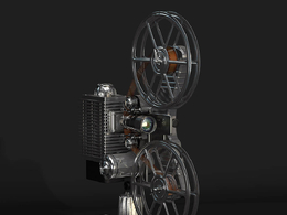 老式电影放映机c4d模型Vintage Film Projector C4D 3D Model