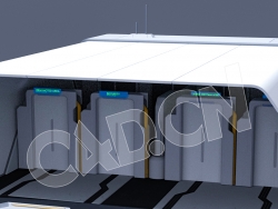 C4D未来城市科技舱门进出口模型