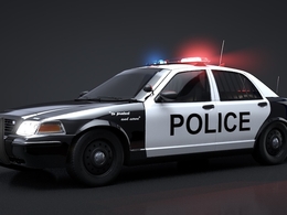 警车C4D模型 Police City