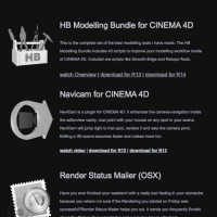 三款C4D脚本 HB Modelling Bundle/Navicam/Render Status Mailer
