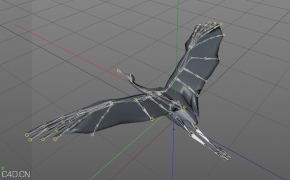 仙鹤C4D模型（带骨骼）