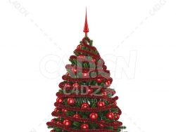 圣诞树彩带装饰红色彩球 CHRISTMAS TREE 7