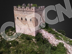 C4D中国万里长城烽火台模型