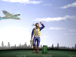 C4D飞行员人物模型