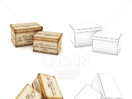 英文方形装饰盒C4D模型