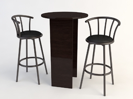 欧式铁艺桌椅 休闲茶桌椅C4D模型 Tables and chairs -022 3d model