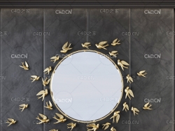 燕子圆形装饰 飞燕玄关装饰图案 Decorative Panel