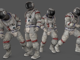 6套宇航员C4D绑定动画模型 astronauta 3d model