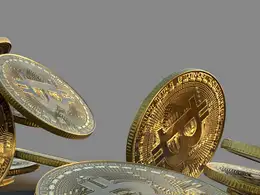 C4D比特币掉落动画工程 C4D 3D Model Bitcoin