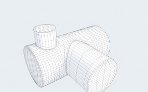 工业机械零件C4D模型 cylinders intersection