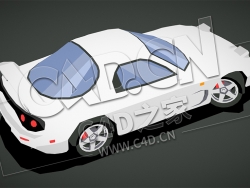 C4D低面卡通素描马自达汽车模型 Mazda RX7
