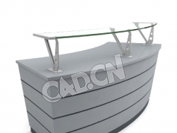 现代公司咨询前台桌办公家具C4D模型