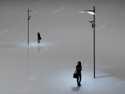高大路灯节能灯太阳能路灯3d model of tall street lamp