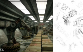 机器人自动装卸场景模型和包装箱C4D模型