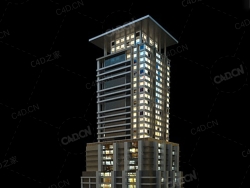 夜间摩天大楼办公楼写字楼C4D模型 Archmodels Vol.103_Night Skyscrapers - model-37