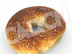 C4D面包圈食物模型 Sweet Bread Roll